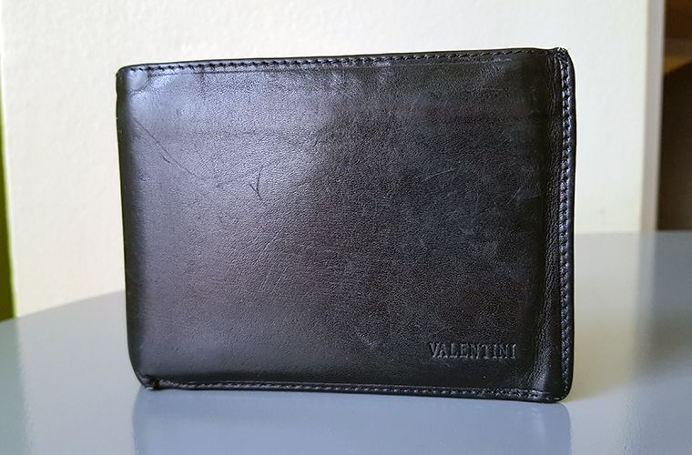 Mens Valentini Leather Wallet - Front