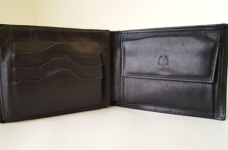 Mens Valentini Leather Wallet - Open