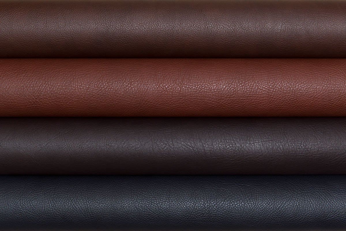 various types of leather folded and stacked