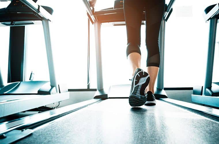 woman walking on a treadmill 2