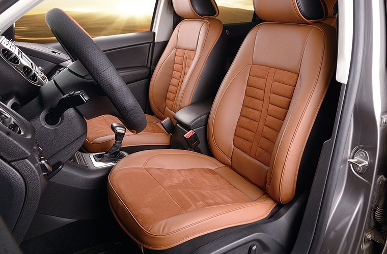 brown suede car seats