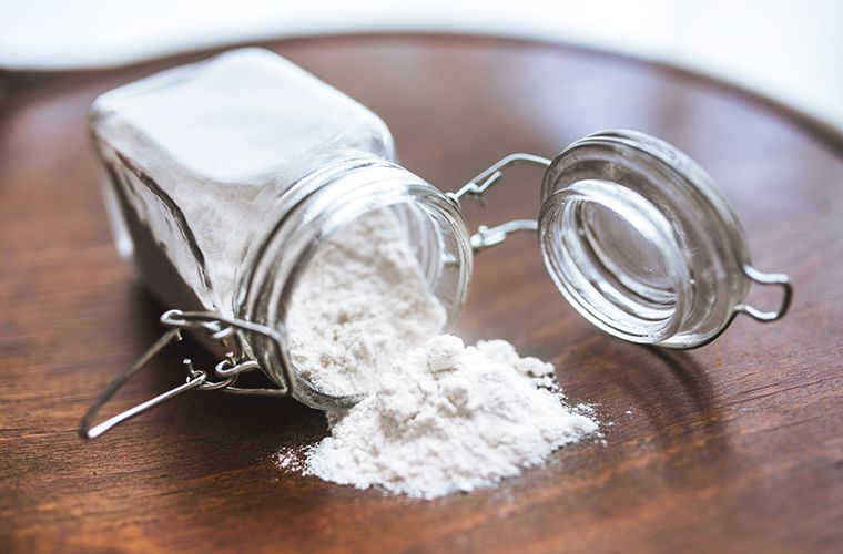 turned over jar with baking soda