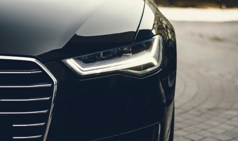 headlights on black audi
