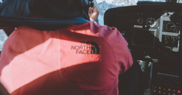 Pilot wearing a North Face jacket