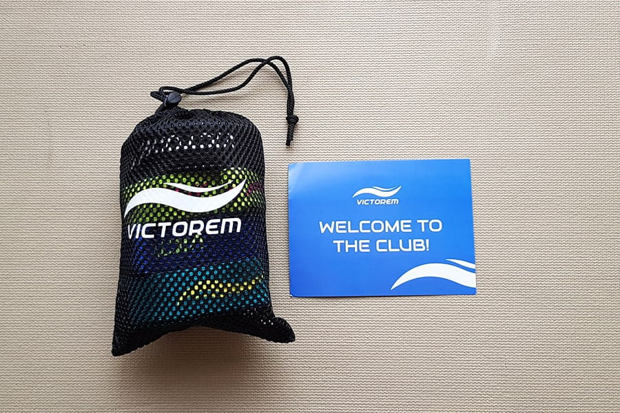 Victorem Pull-Up Assist Bands in a carry bag with instructions