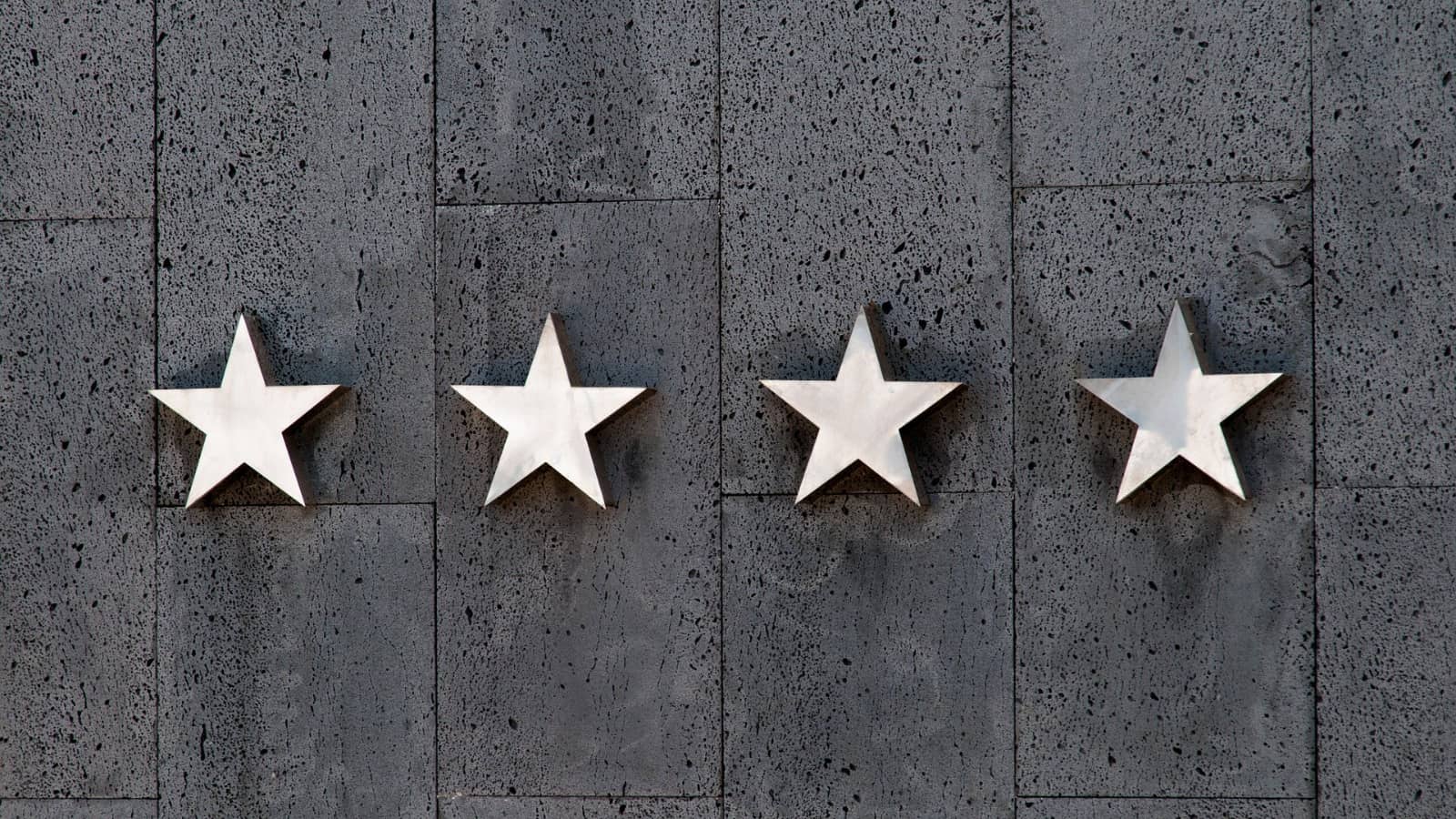 four stars on a hotel wall