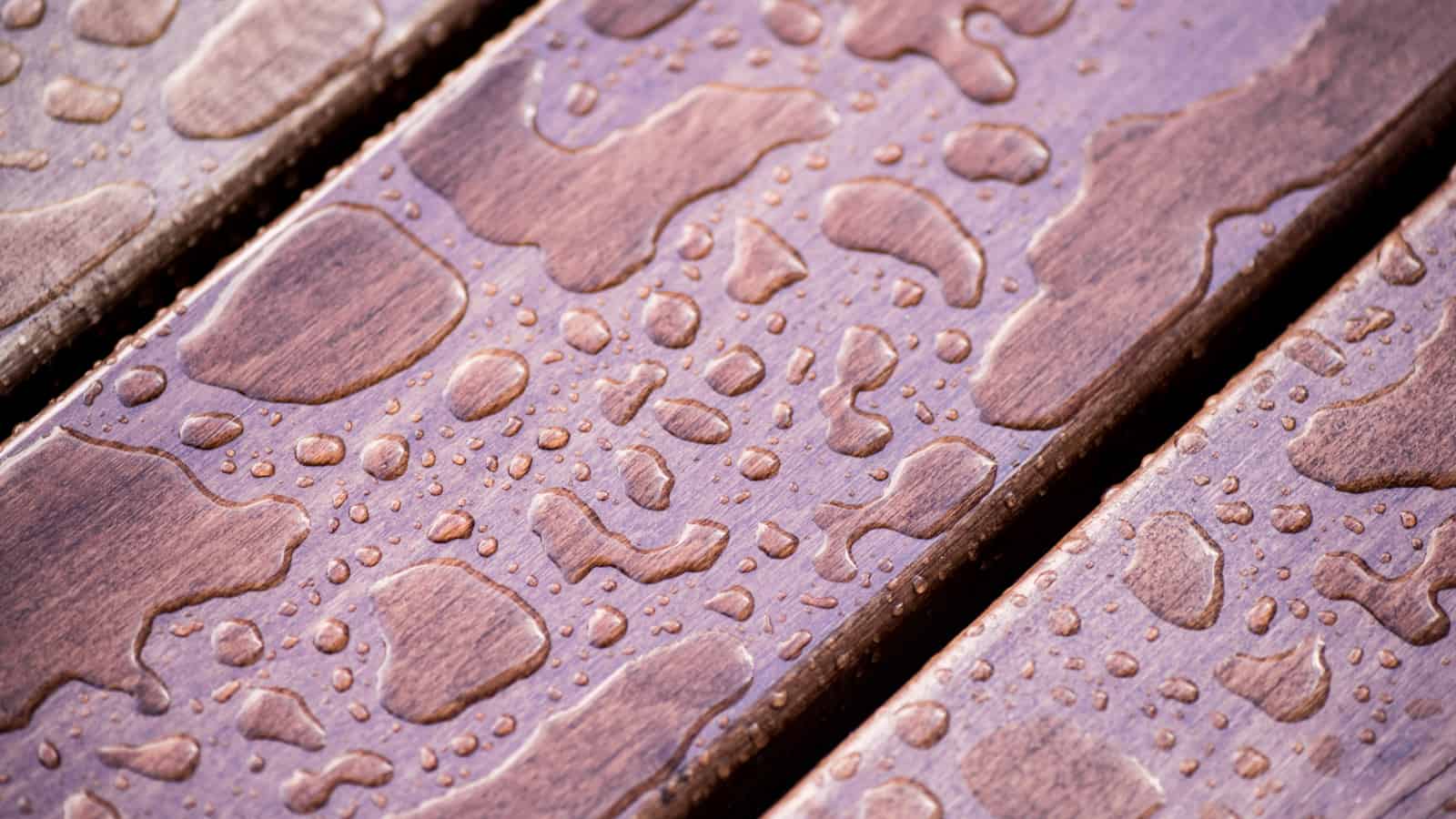 drops on wooden planks