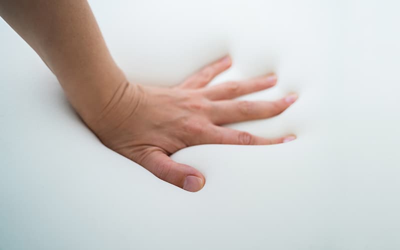 Hand Testing Memory Foam Mattress