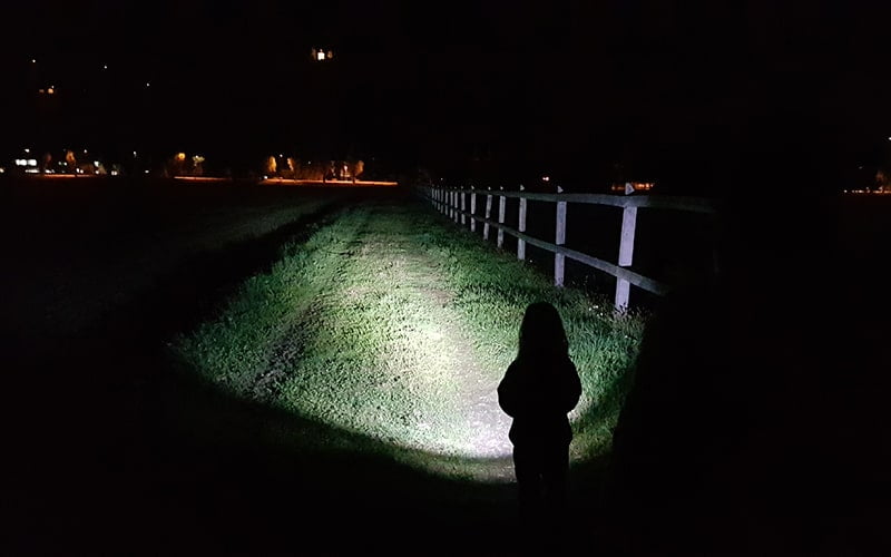 Pelican 7600 in the dark - high beam