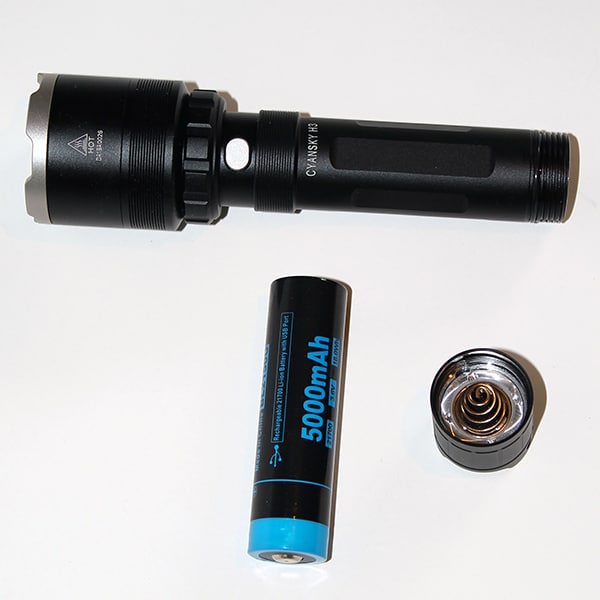 Cyansky H3 - battery and tail cap
