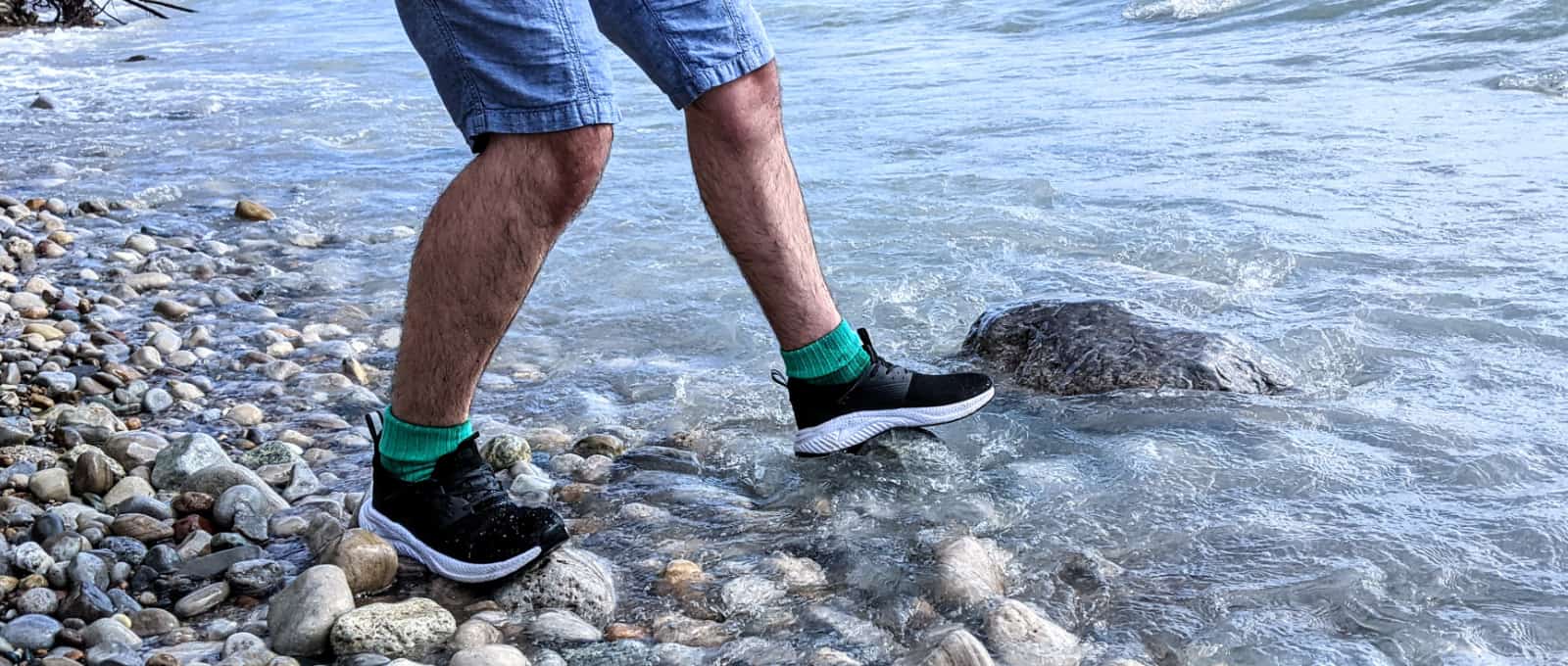 Loom Footwear - stepping in water- feature image