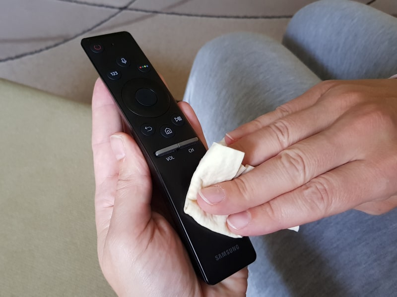 cleaning the remote