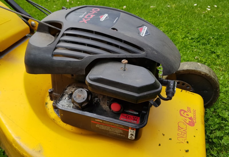 air filter on a lawn mower