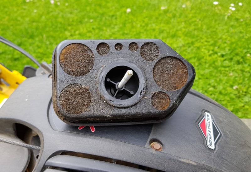 air filter on top of the lawn mower