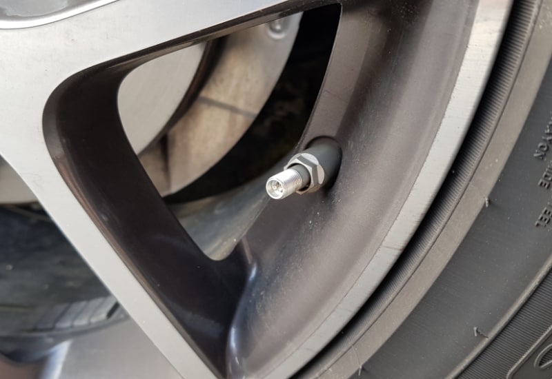 removed cap on tire valve