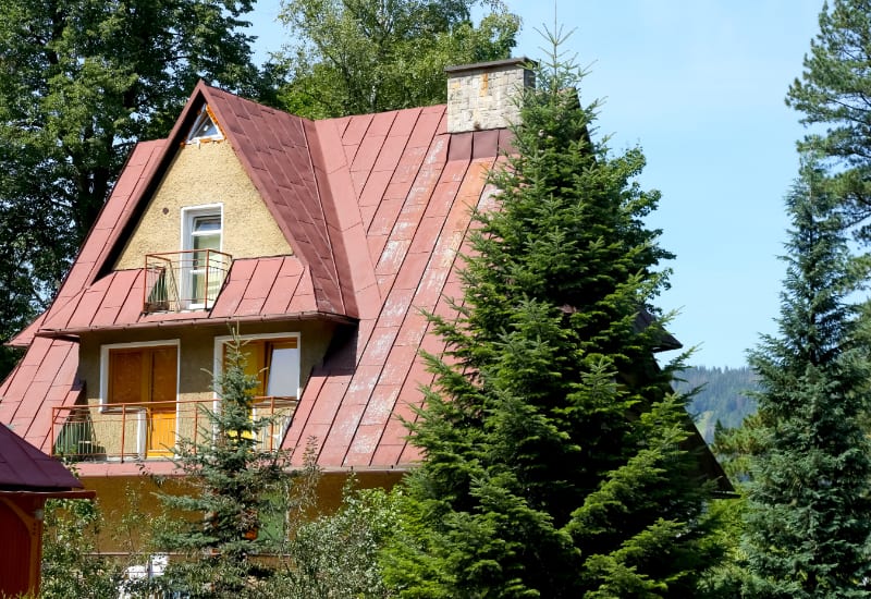 steep metal roof