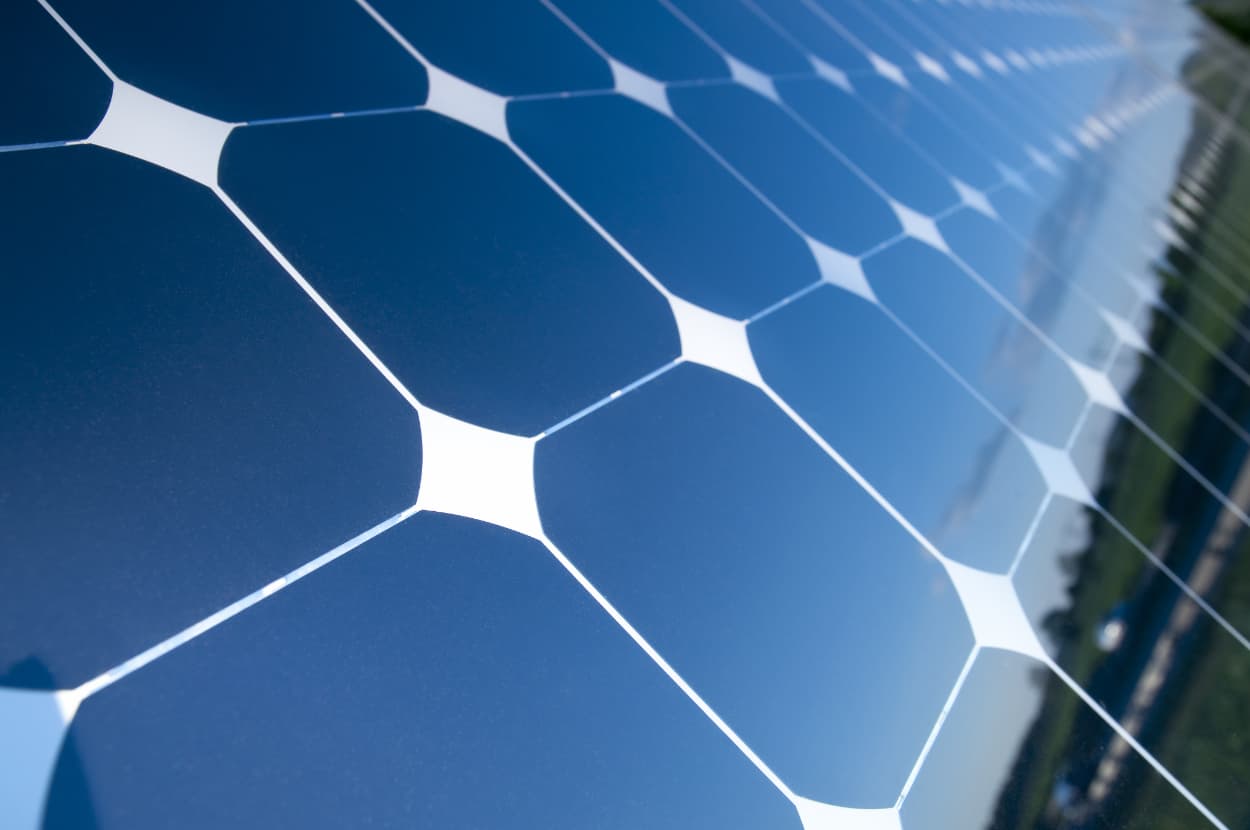 closeup of a solar panel