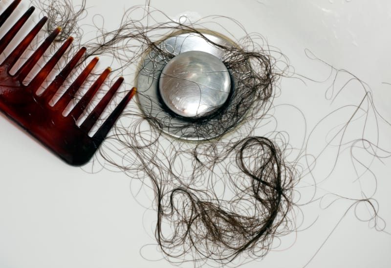 Hair loss after washing of the head