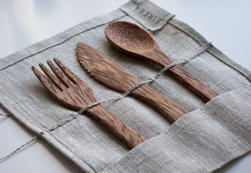 wooden eating utensils