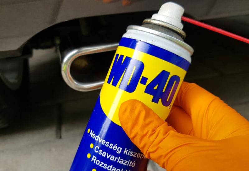 using wd40 to clean a chrome exhaust tip