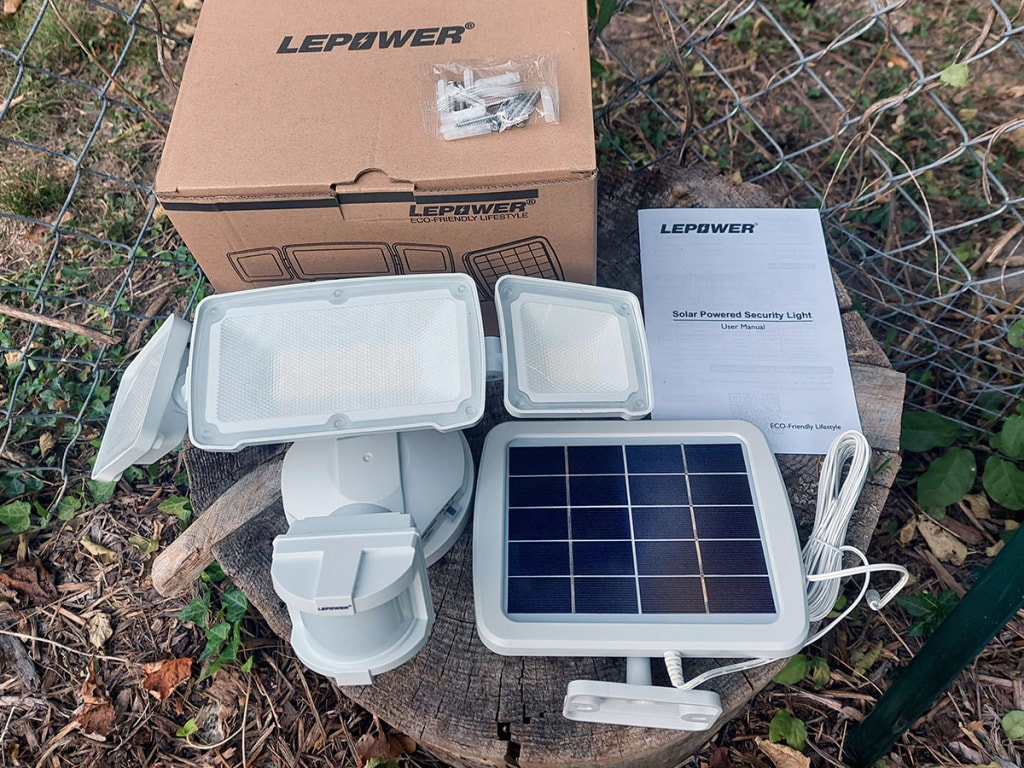 LEPOWER Light - Box and Contents on Tree Stump