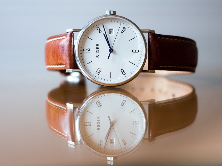 Watch with Leather Strap