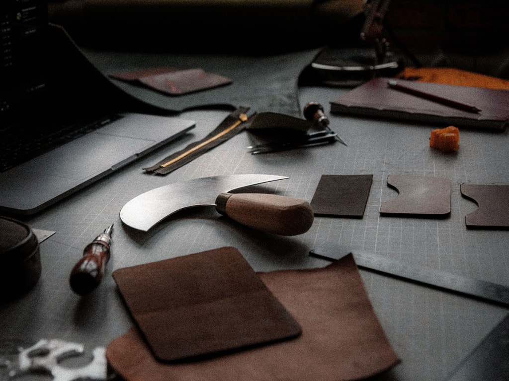 Leather artisans workbench