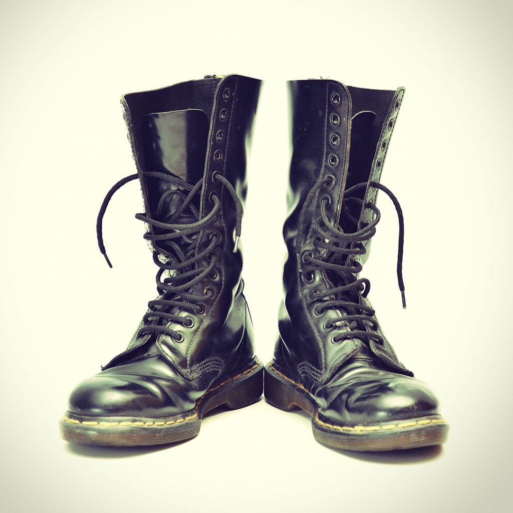 Old, worn Doc Martens