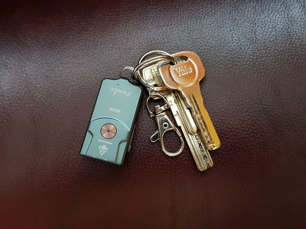 fenix e03r on a keychain