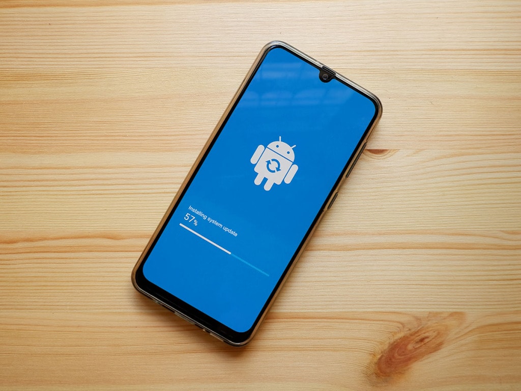 Android phone running OS update