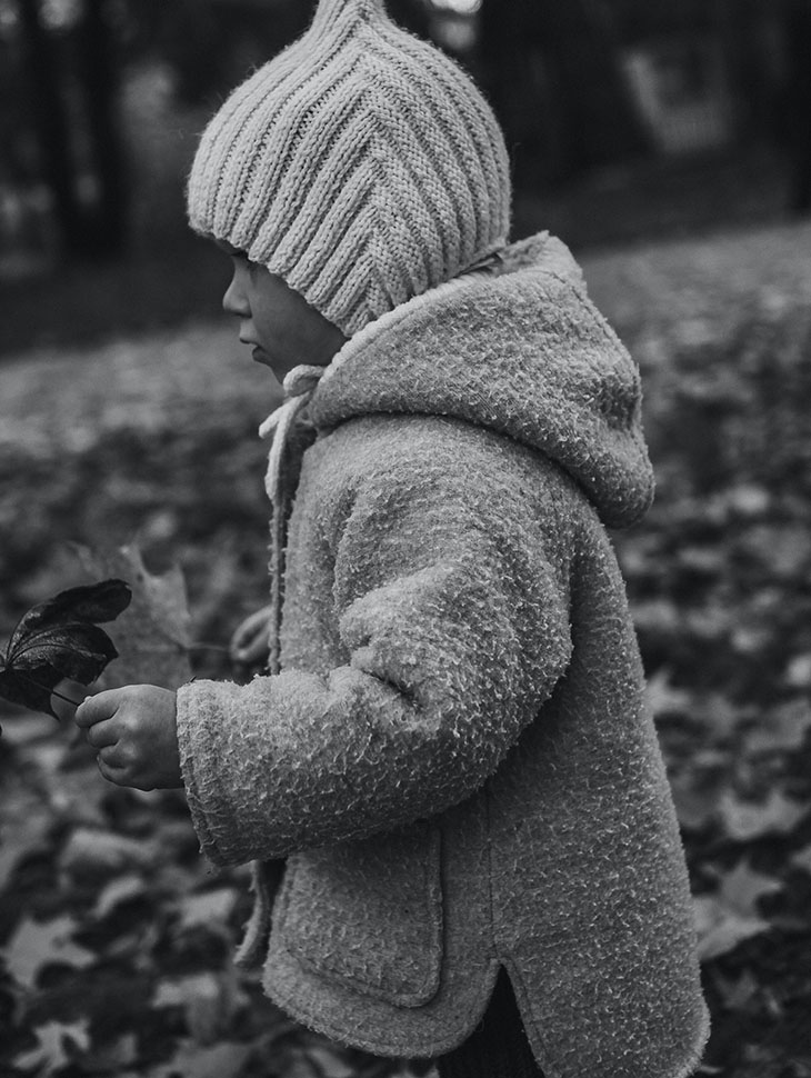Child with pilling on jacket