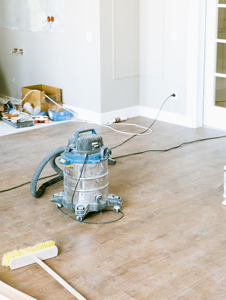 Dirty shop vac on site