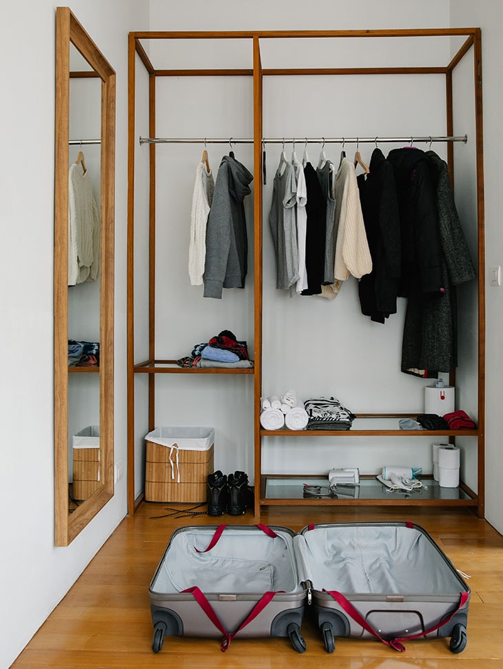 Hardshell suitcase ready for packing