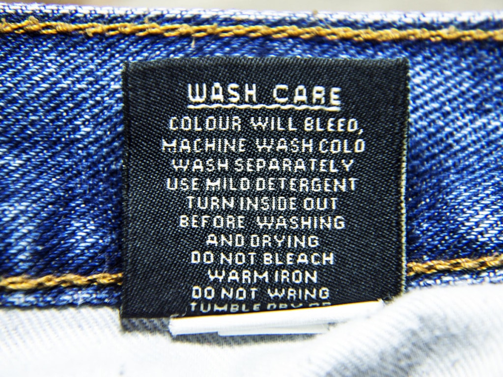 Jeans care label