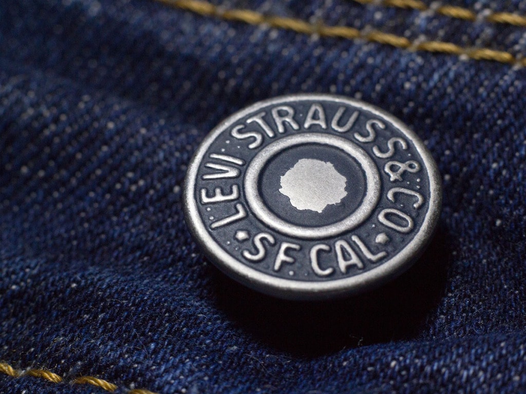 Levi jeans button closeup