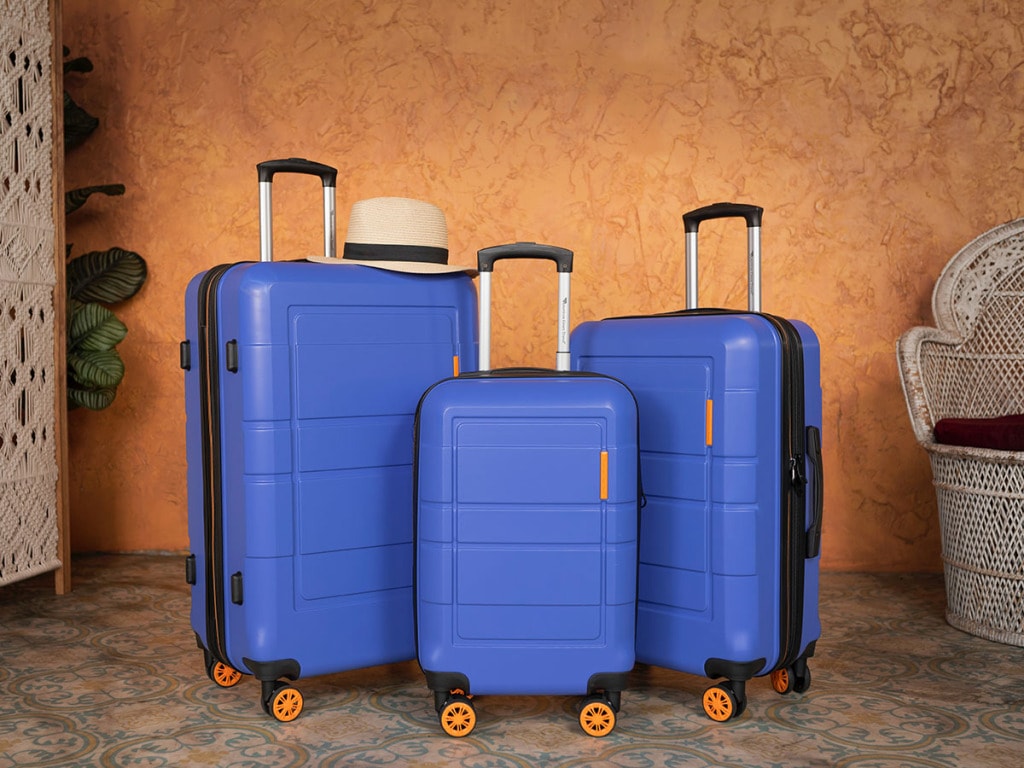 Set of blue luggage