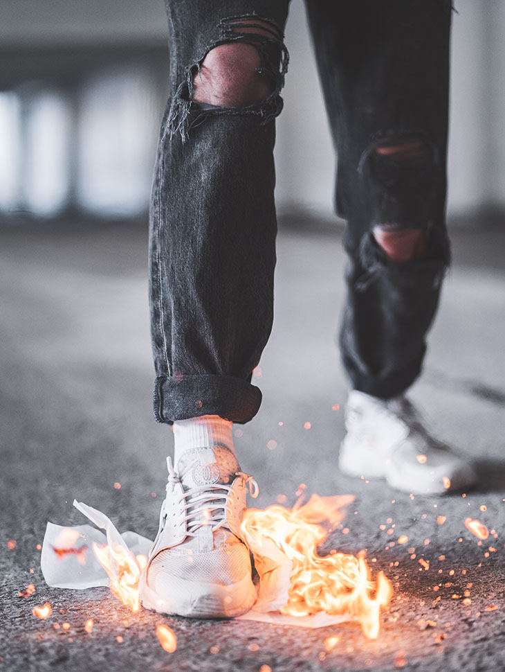 Torn and dirty jeans