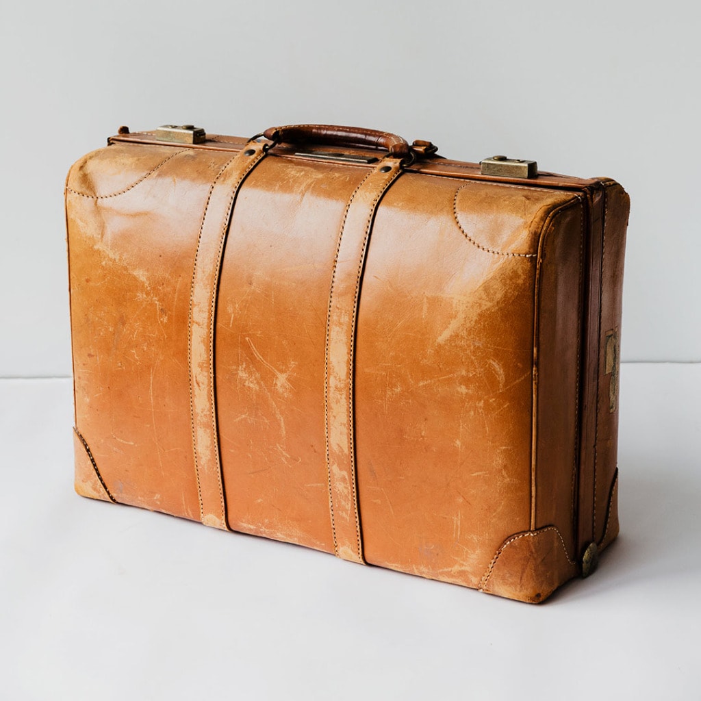 Vintage leather suitcase